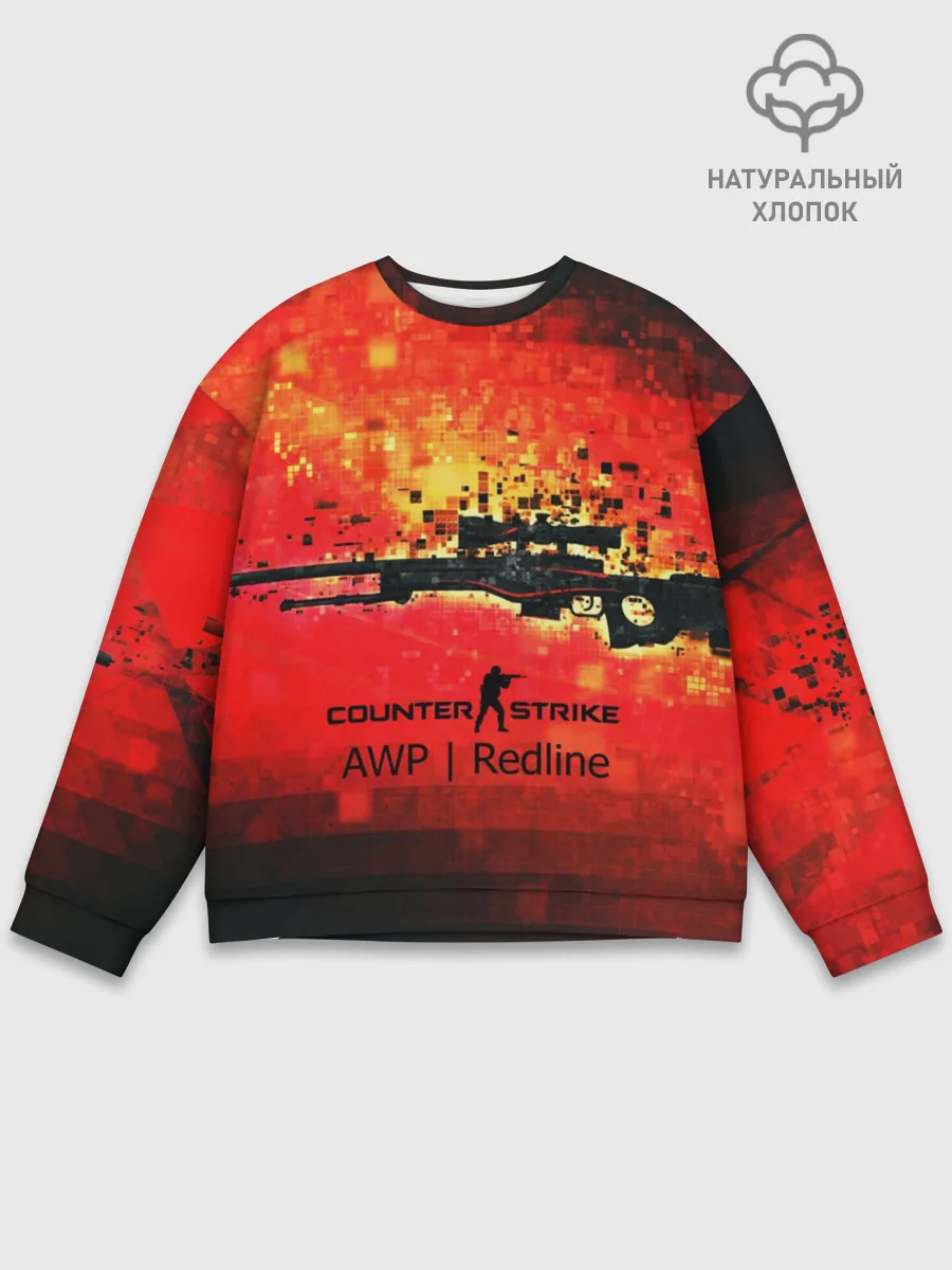 Мужской свитшот базовый / cs go:AWP:Red Line