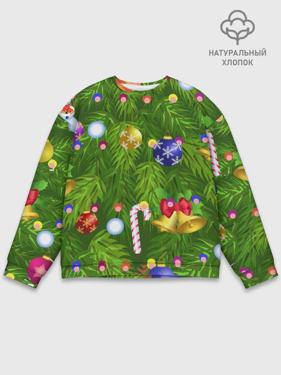 Мужской свитшот базовый / Ёлка новогодняя