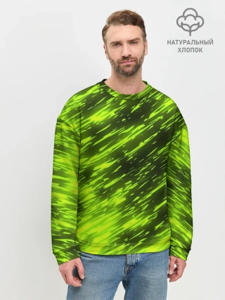 Мужской свитшот базовый / ЗЕЛЕНЫЙ ОГОНЬ
