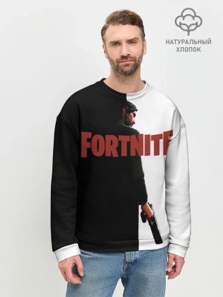 Мужской свитшот базовый / The Reaper Half Black Fortnite