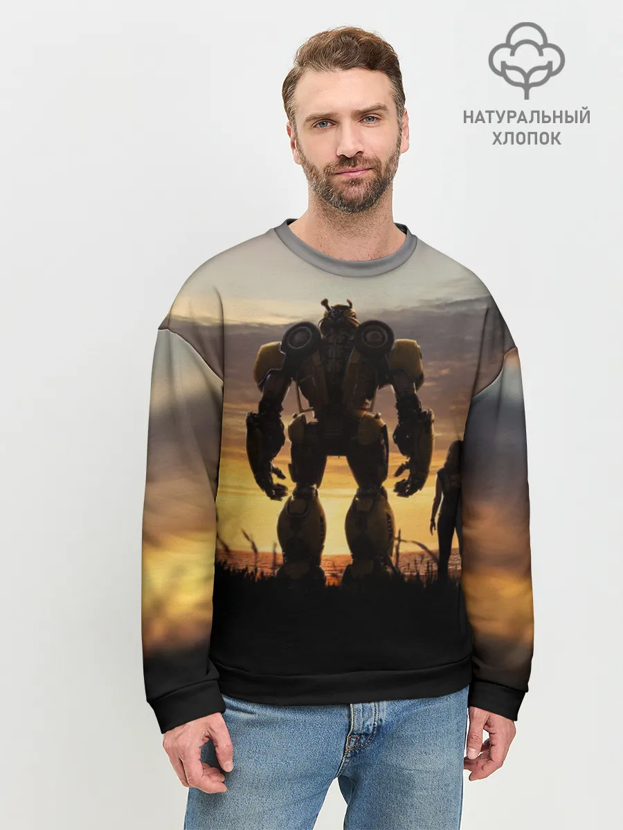 Мужской свитшот базовый / Бамблби и Чарли на закате