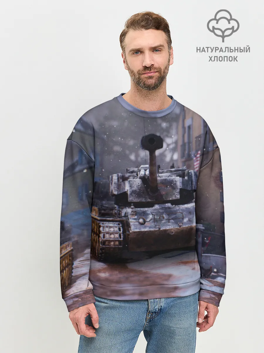 Мужской свитшот базовый / Танк в засаде
