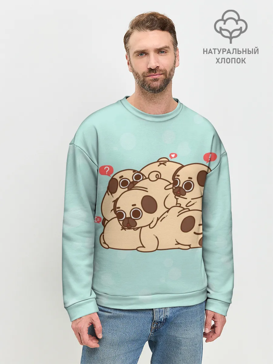 Мужской свитшот базовый / Мопсы