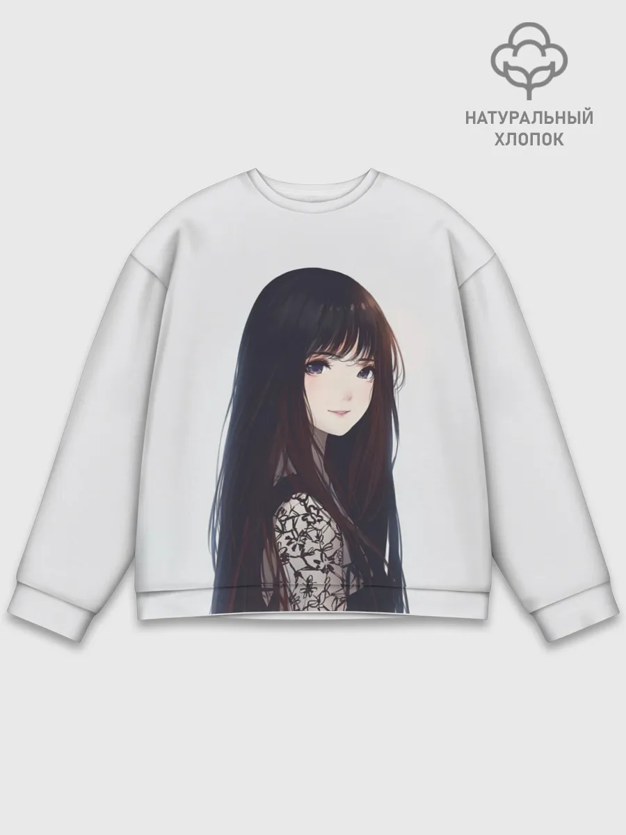 Мужской свитшот базовый / Красивая аниме девушка
