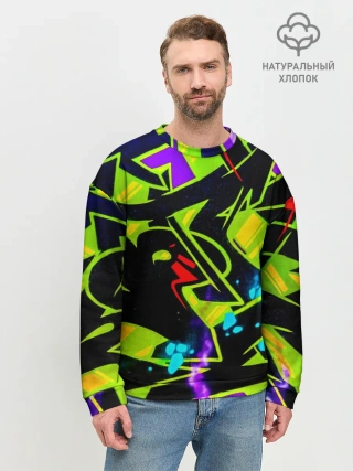 Мужской свитшот базовый / Кислотное Граффити