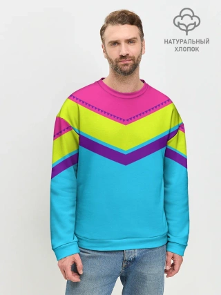 Мужской свитшот базовый / Цветные треугольники_голубой