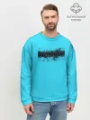 Мужской свитшот базовый / Гранж голубой