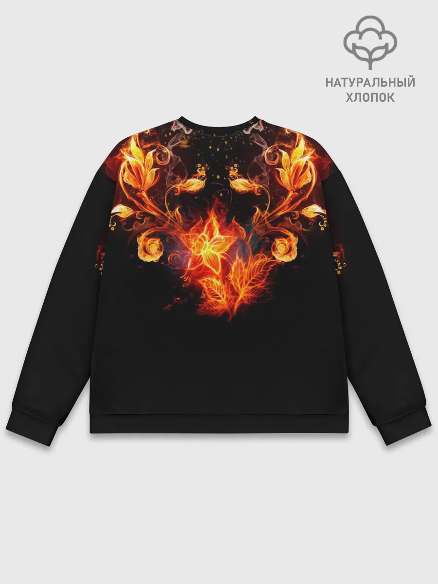 Мужской свитшот базовый / Огненные цветы в темноте