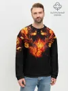 Мужской свитшот базовый / Огненные цветы в темноте