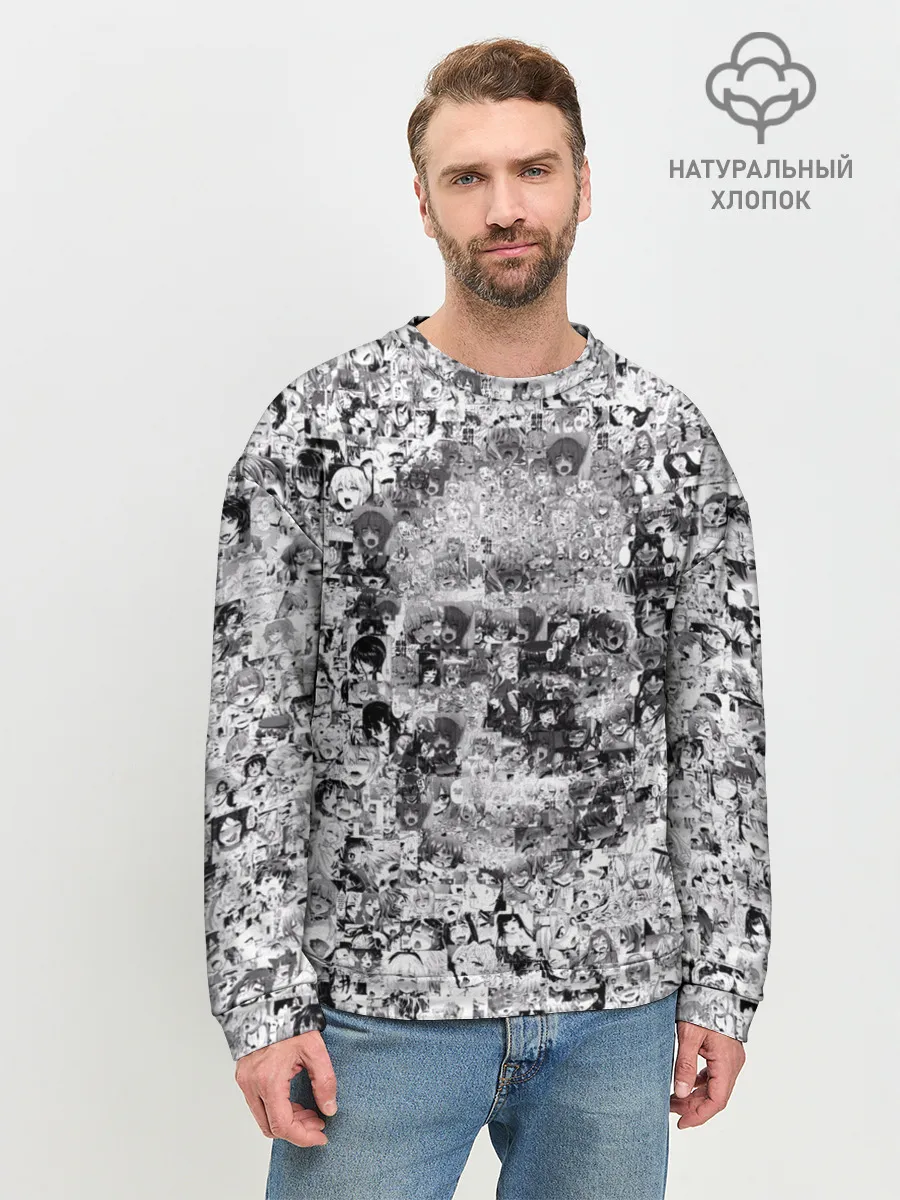 Мужской свитшот базовый / Череп из ахегао