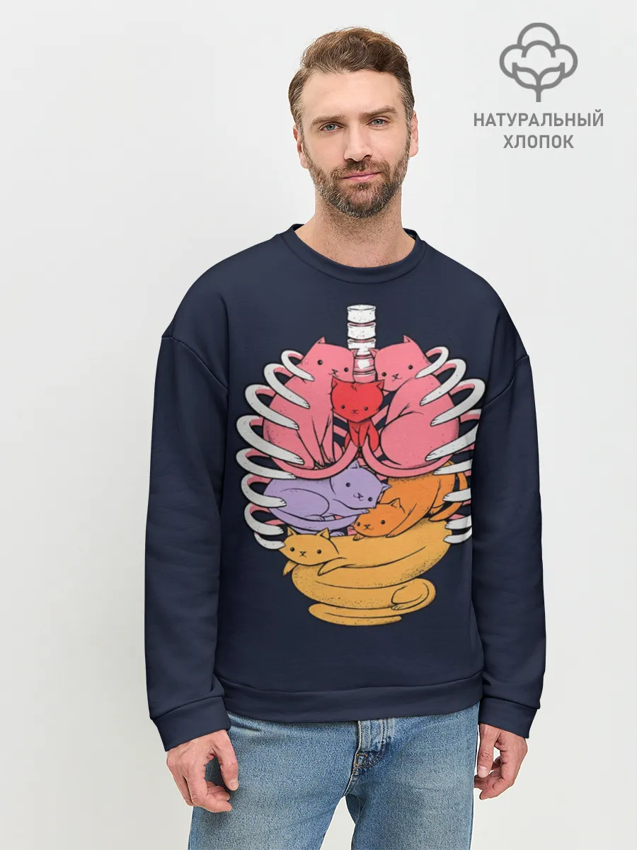 Мужской свитшот базовый / Внутри Меня Котики