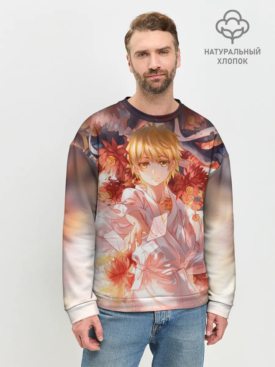 Мужской свитшот базовый / БЕЗДОМНЫЙ БОГ. Юкинэ в цветах