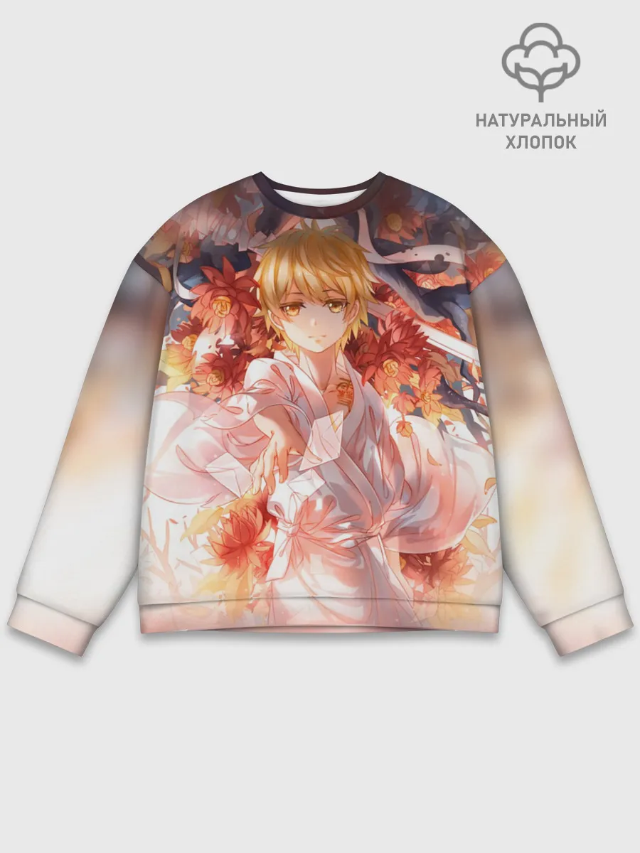 Мужской свитшот базовый / БЕЗДОМНЫЙ БОГ. Юкинэ в цветах