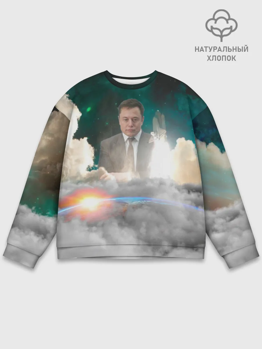 Мужской свитшот базовый / Elon Musk Thinker