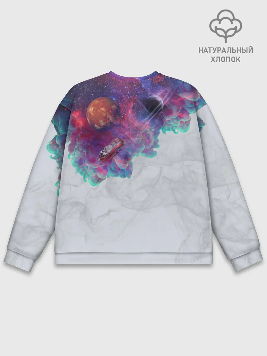 Мужской свитшот базовый / Илон Маск курит космос