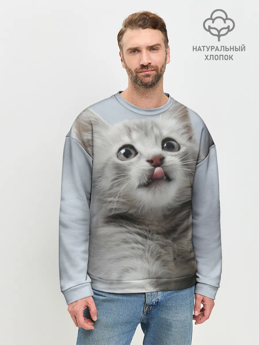 Мужской свитшот базовый / Котенок