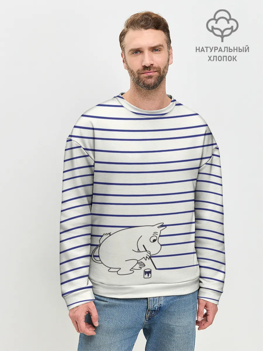 Мужской свитшот базовый / Муми-тролль рисует полосы