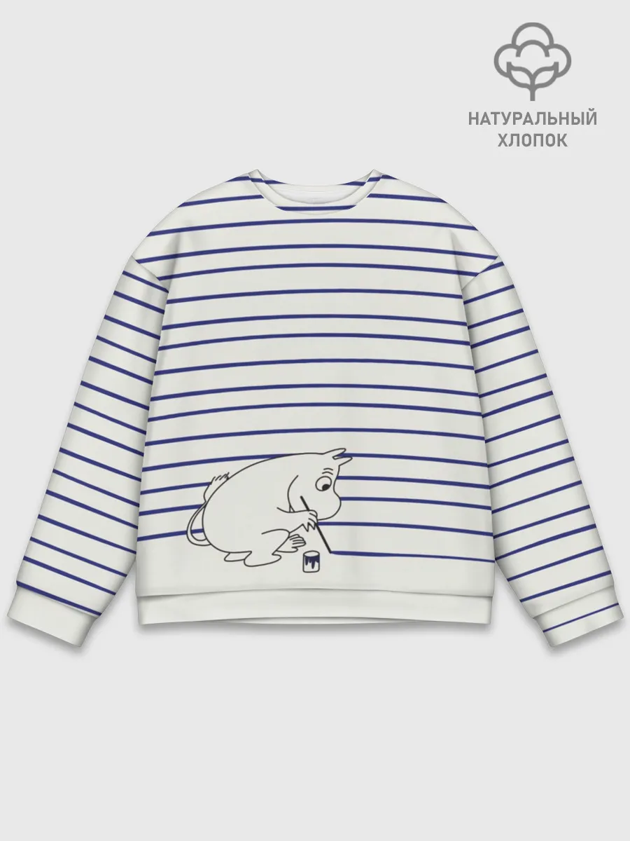 Мужской свитшот базовый / Муми-тролль рисует полосы