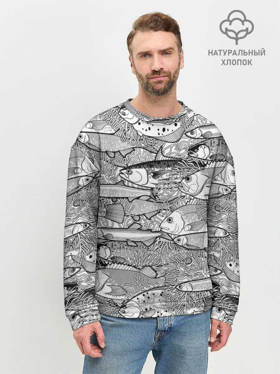 Мужской свитшот базовый / Рыбы