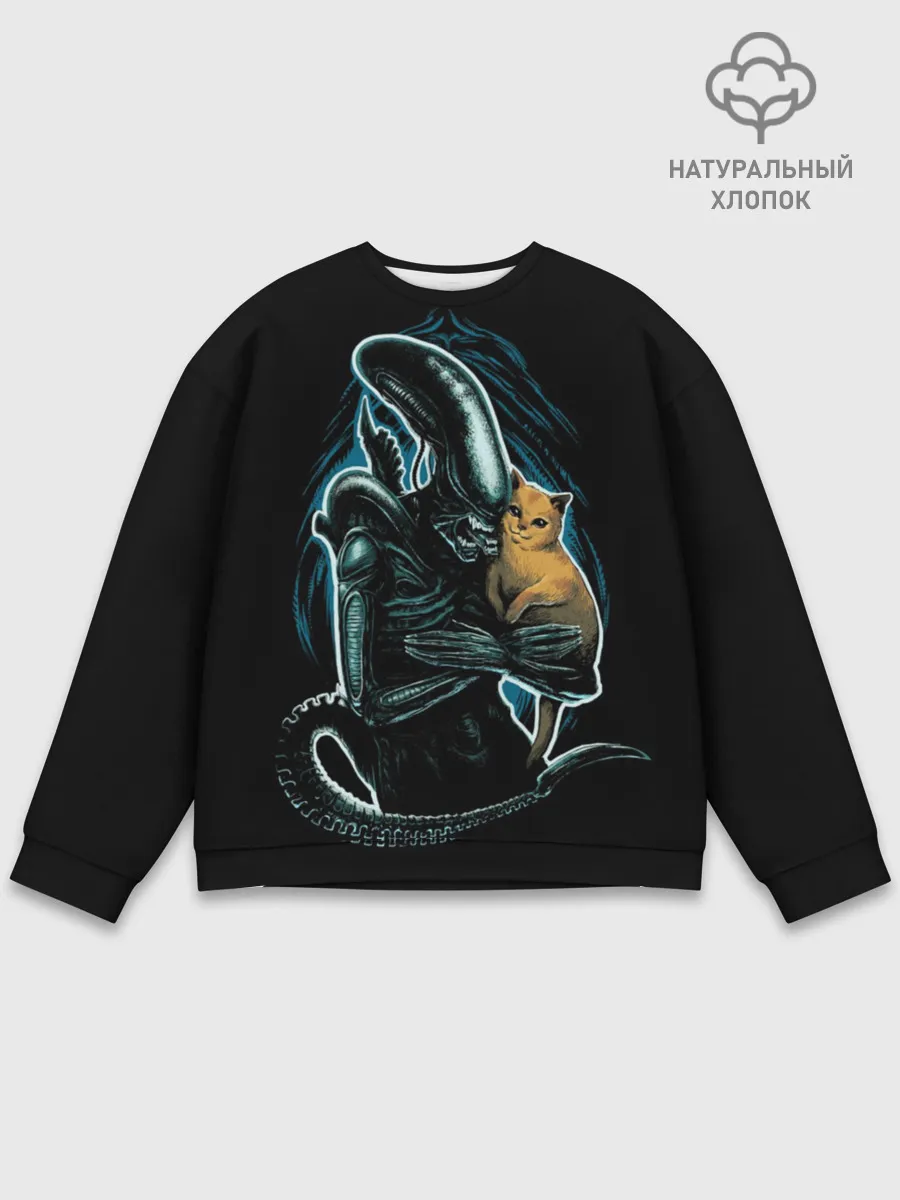 Мужской свитшот базовый / Чужой и котик