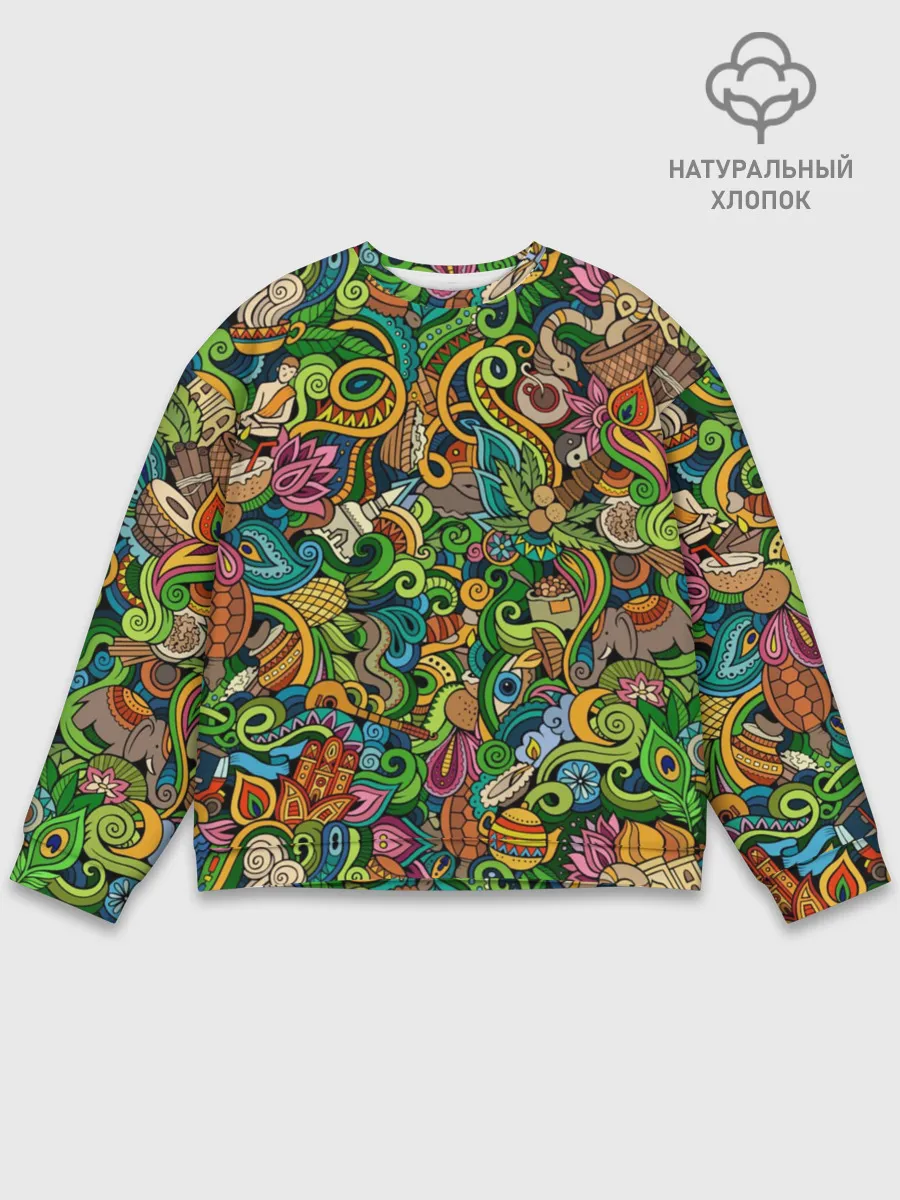 Мужской свитшот базовый / Тибетский коллаж