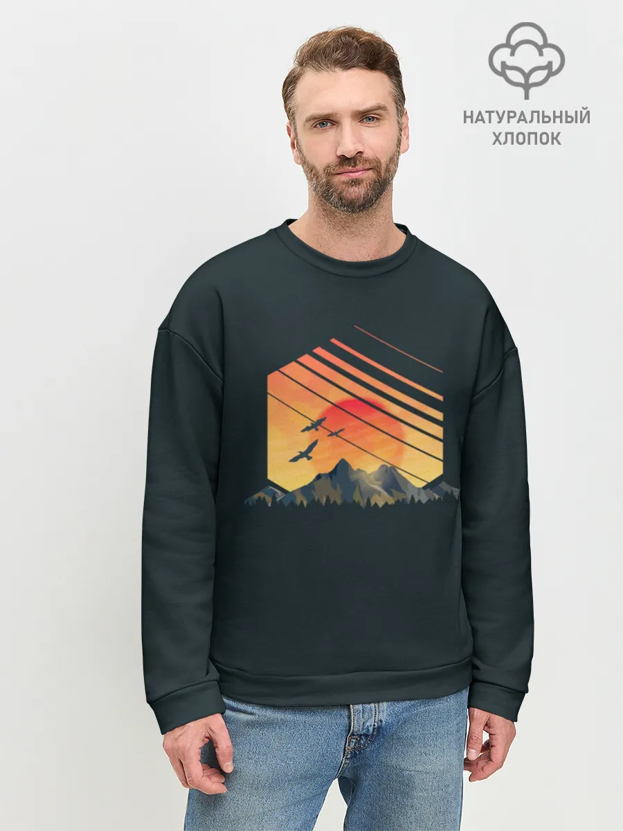 Мужской свитшот базовый / Заход Солнца