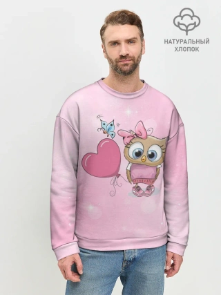 Мужской свитшот базовый / Совушка с шариком