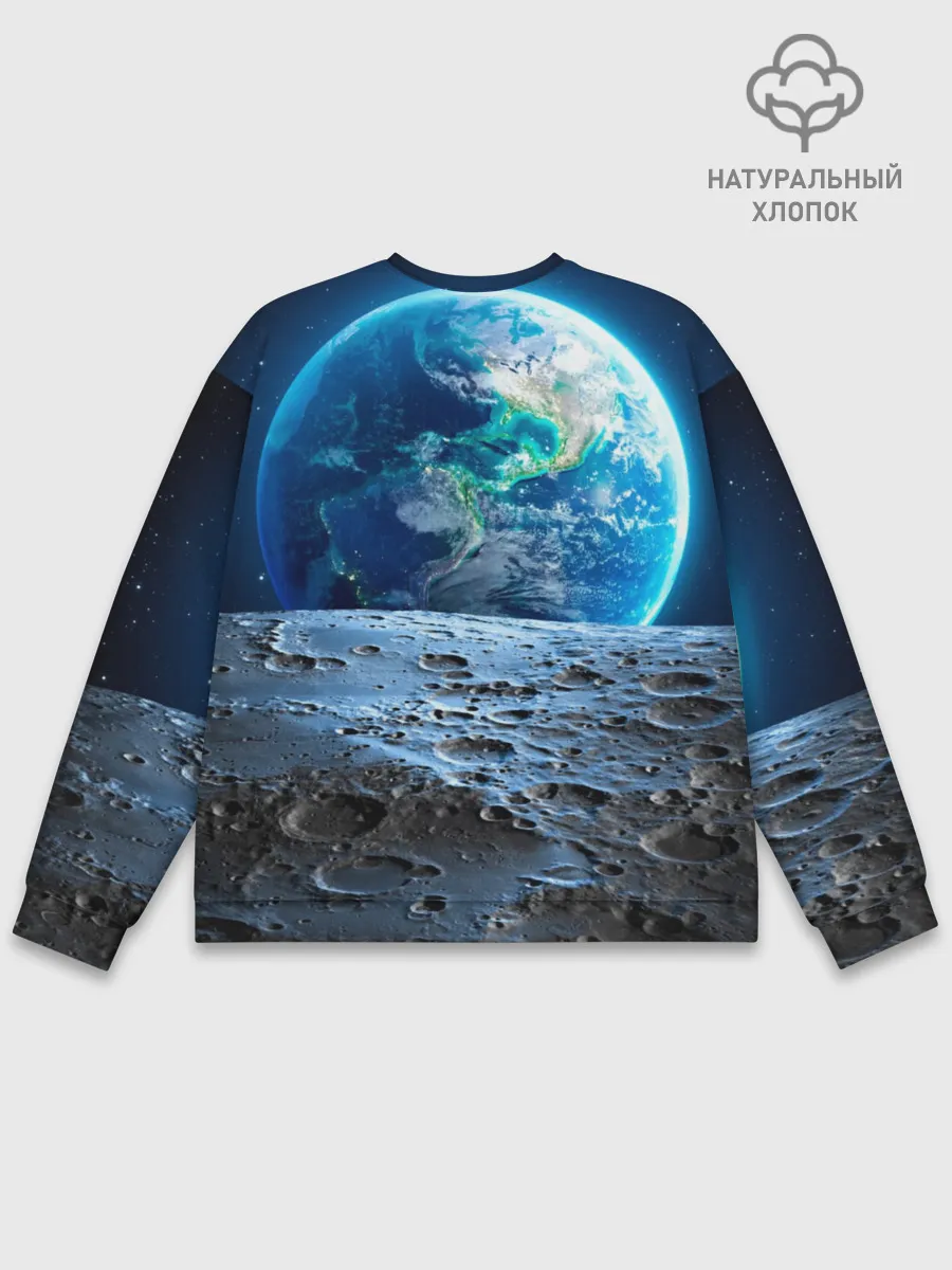 Мужской свитшот базовый / Кот на луне