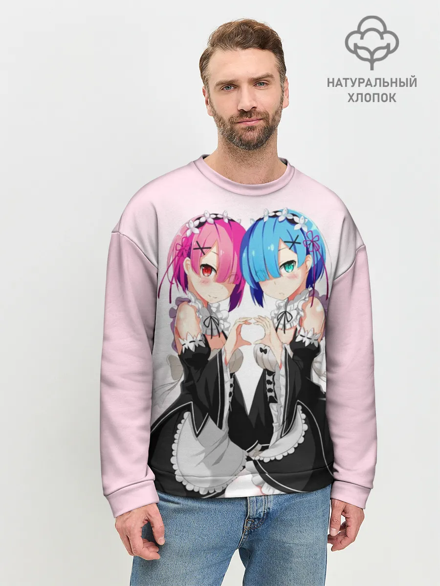 Мужской свитшот базовый / Re:Zero. Рем и Рам