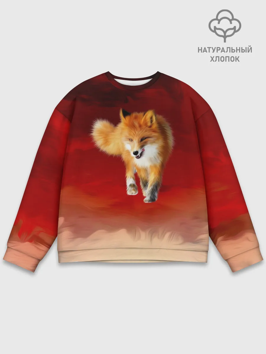Мужской свитшот базовый / Огненная Лиса