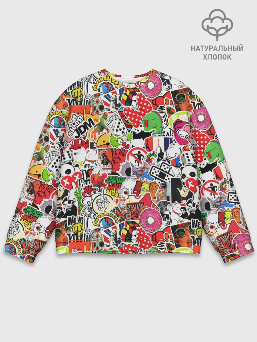 Мужской свитшот базовый / Sticker Bombing