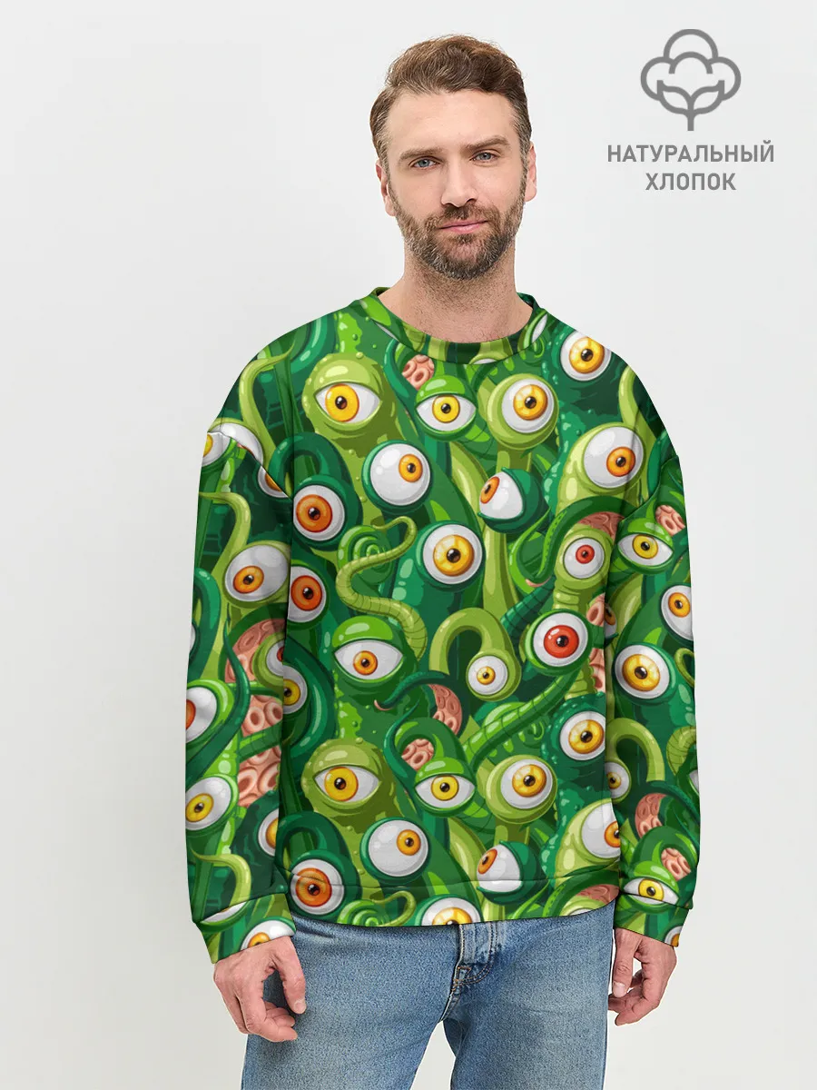 Мужской свитшот базовый / Щупальца с глазами