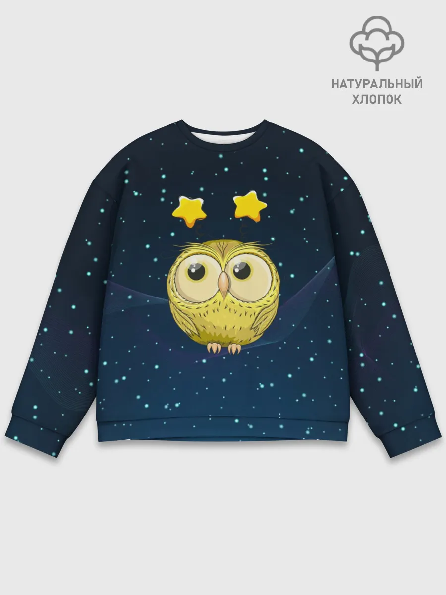 Мужской свитшот базовый / Сова со звездочками