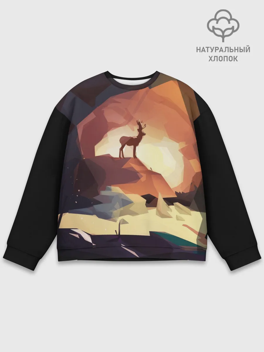 Мужской свитшот базовый / Абстрактный олень