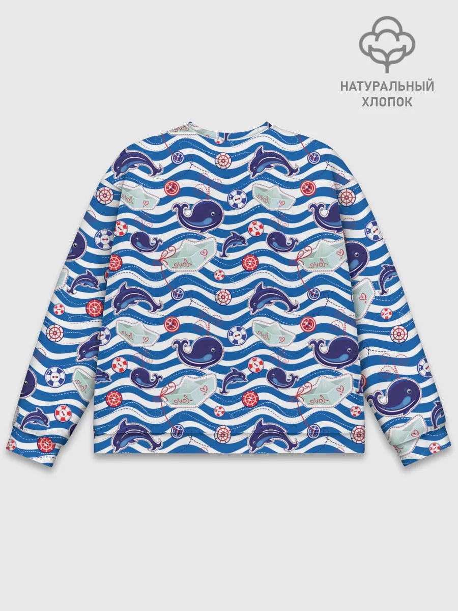 Мужской свитшот базовый / Киты и дельфины