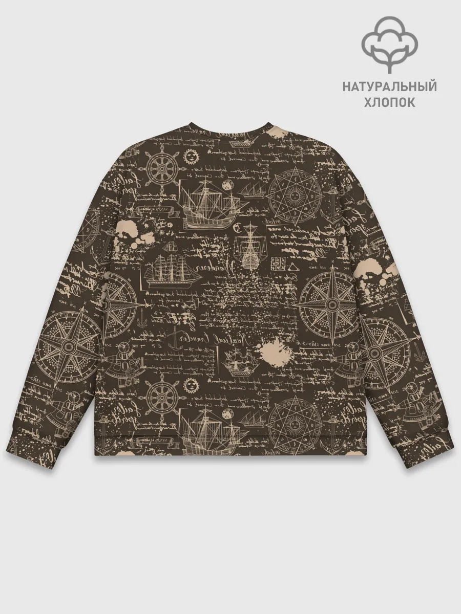 Мужской свитшот базовый / Старая рукопись путешественник