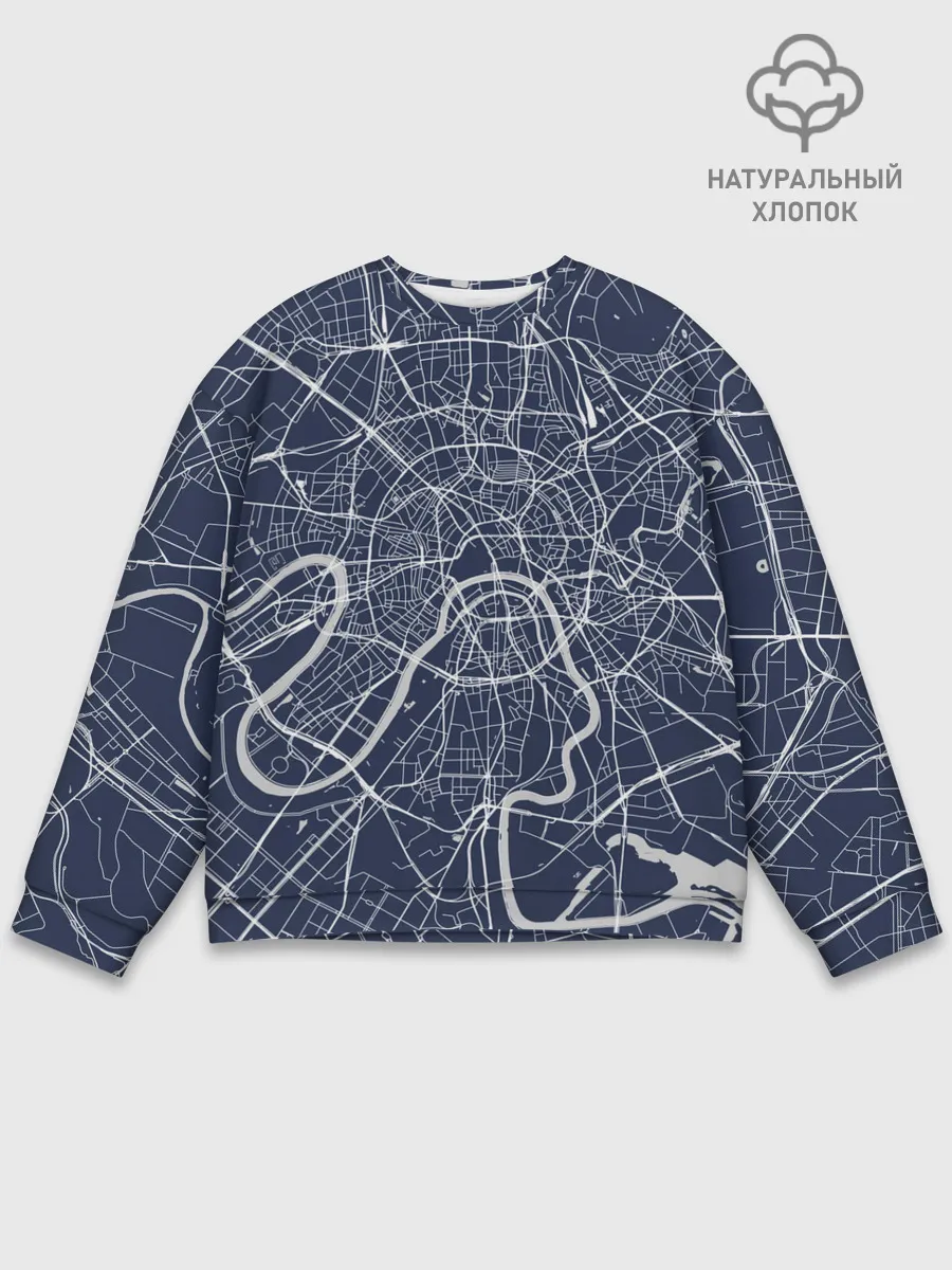 Мужской свитшот базовый / Карта Москвы