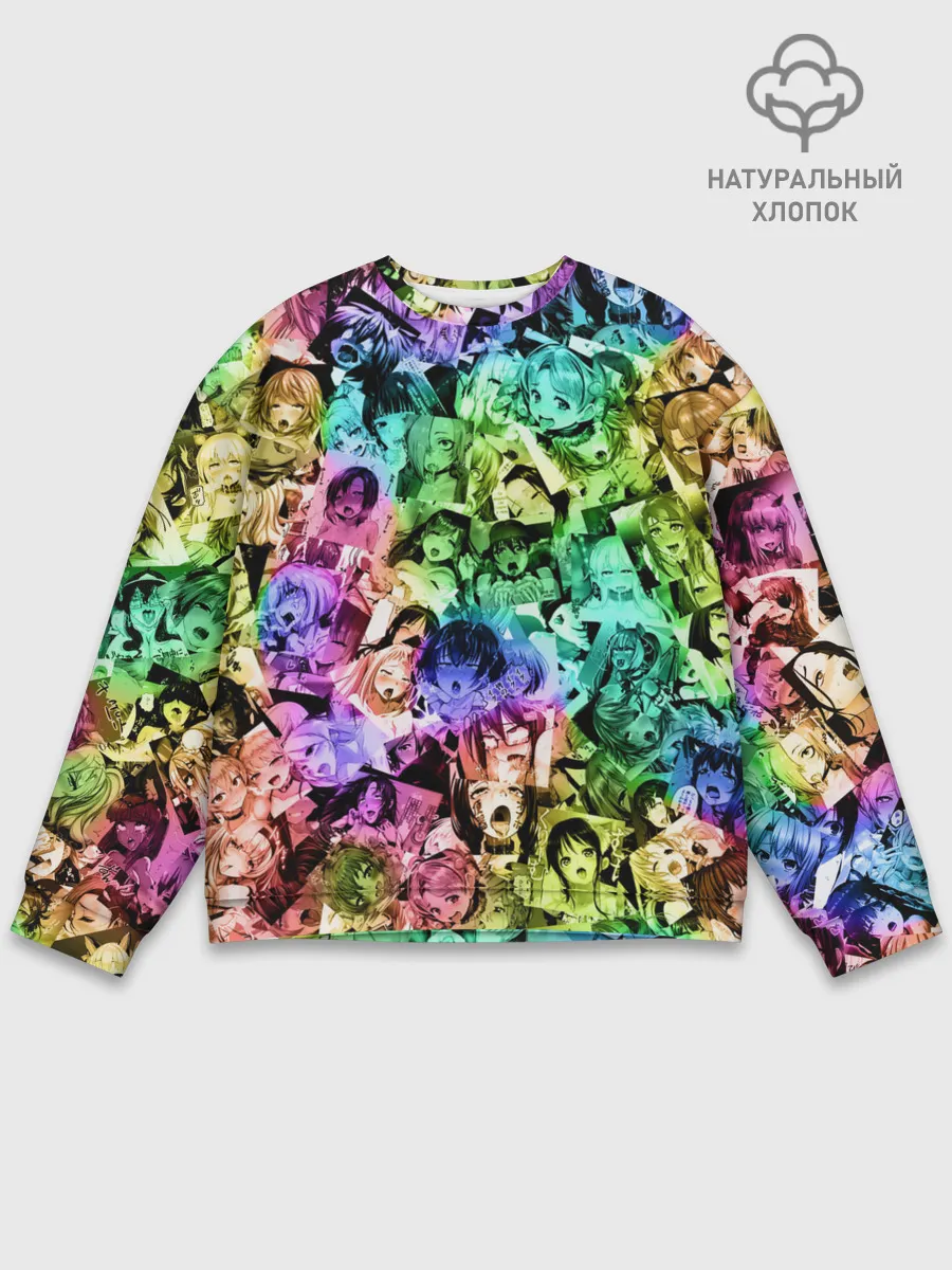 Мужской свитшот базовый / Радуга ахегао