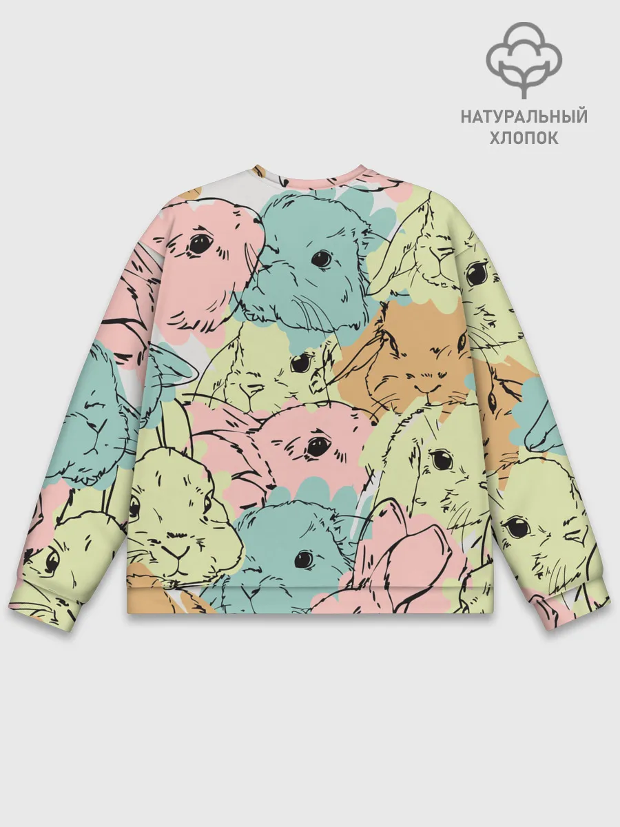 Мужской свитшот базовый / Акварельные Зайки