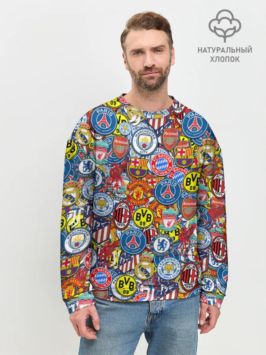 Мужской свитшот базовый / ЛОГОТИПЫ ФУТБОЛЬНЫХ КОМАНД