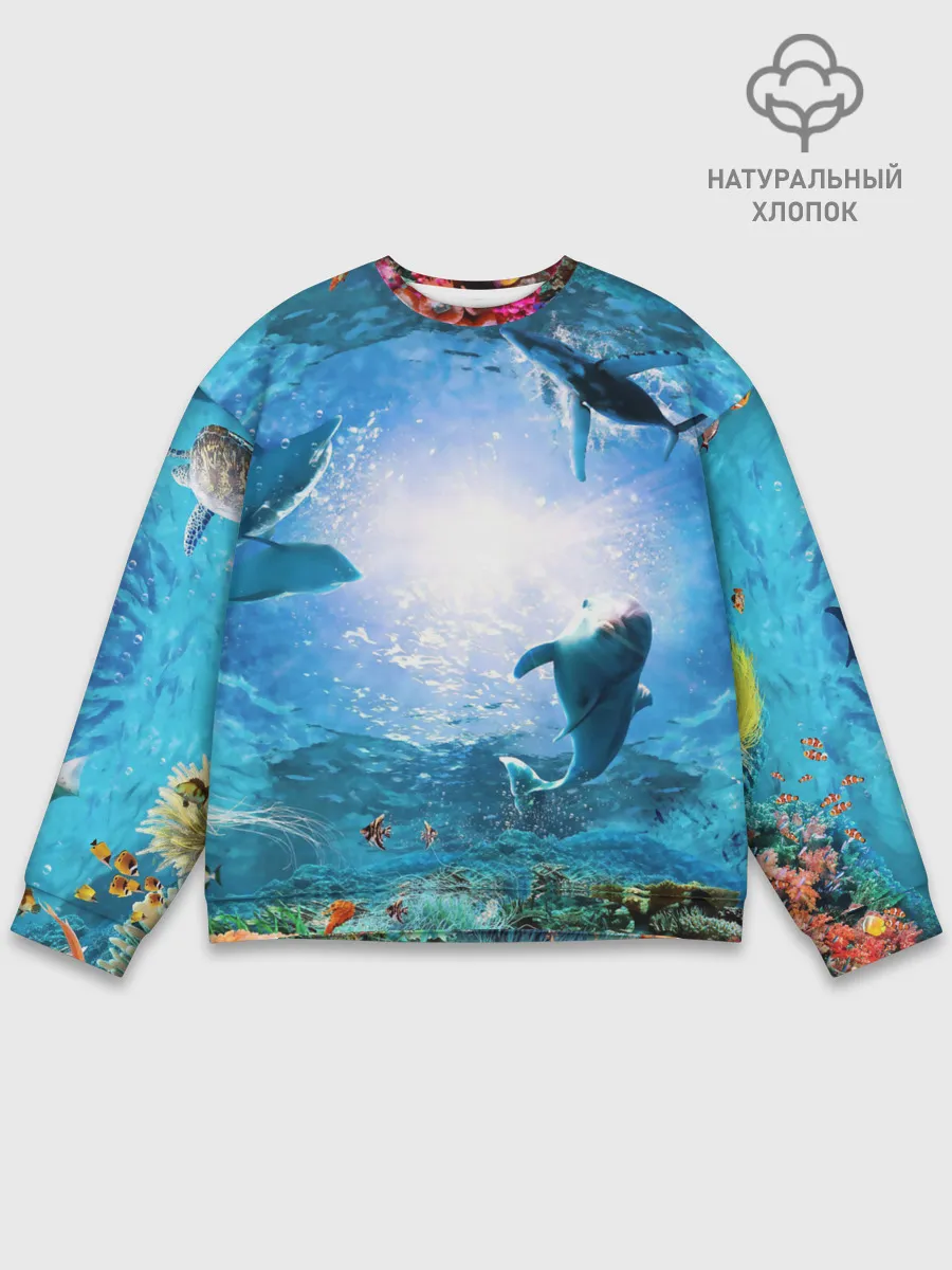Мужской свитшот базовый / Дельфины
