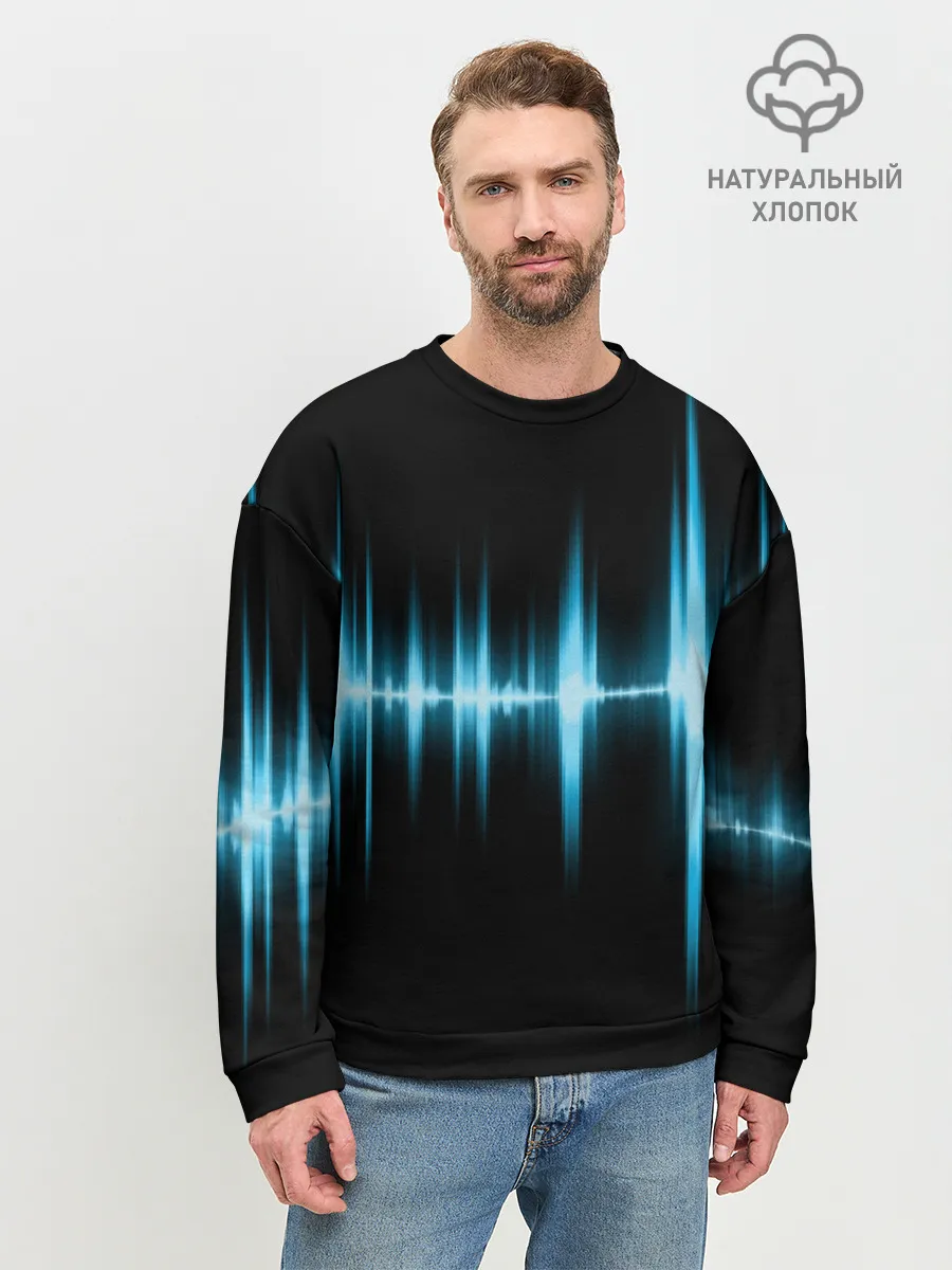 Мужской свитшот базовый / Текстура эквалайзера