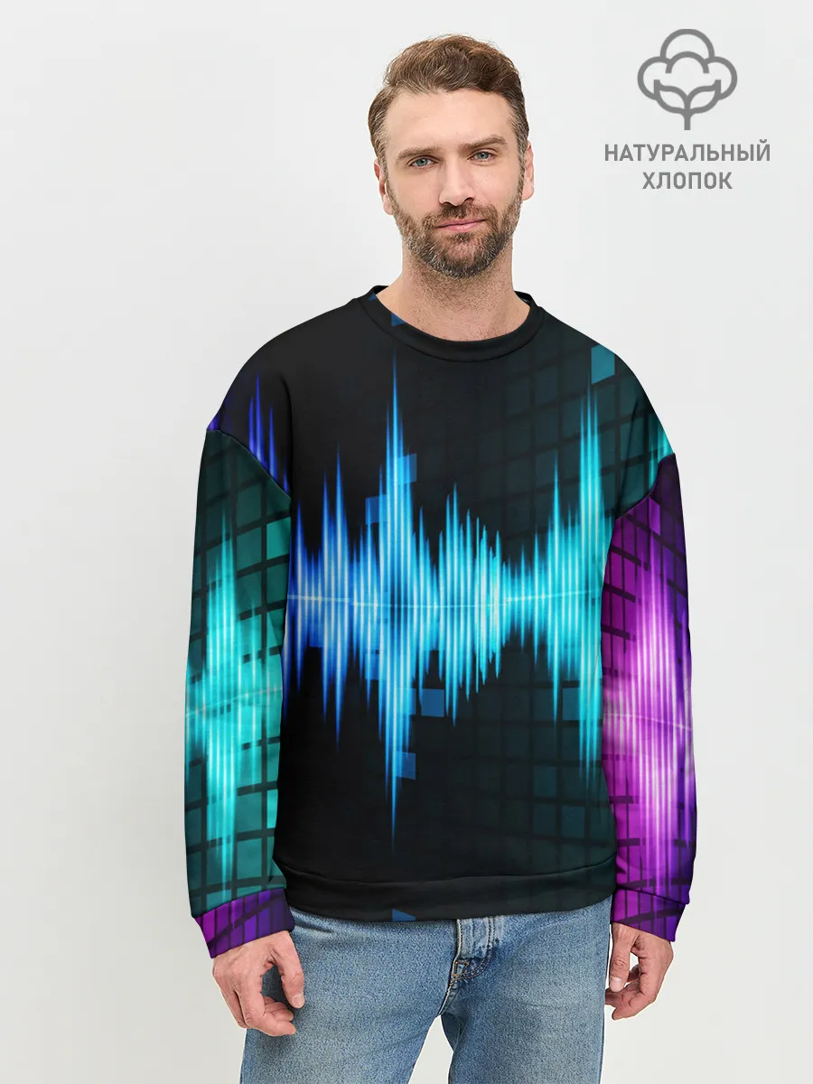 Мужской свитшот базовый / neon music