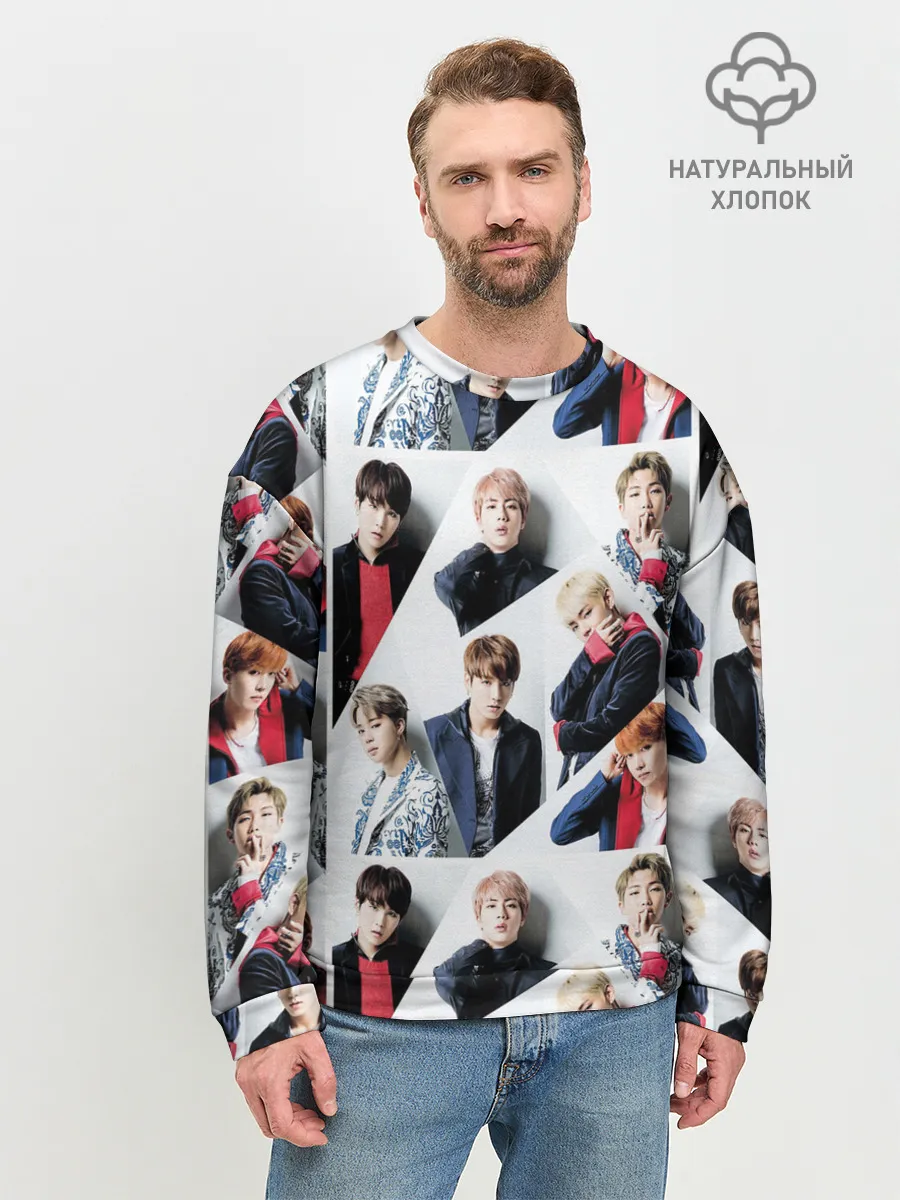 Мужской свитшот базовый / BTS COLLAGE