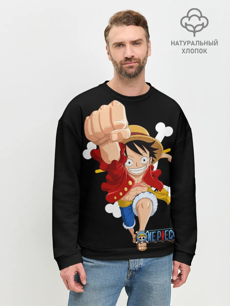 Мужской свитшот базовый / удар One Piece