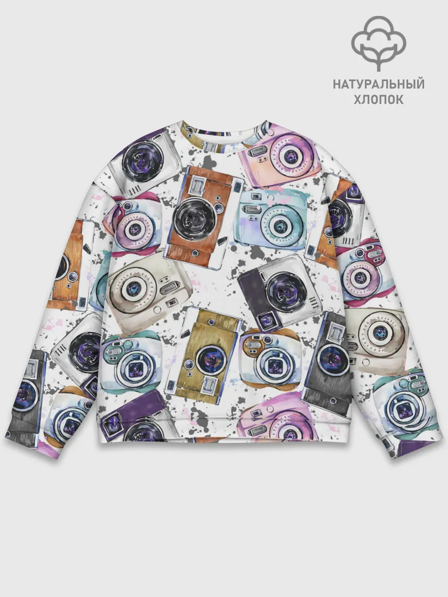 Мужской свитшот базовый / Старинные фотоаппараты