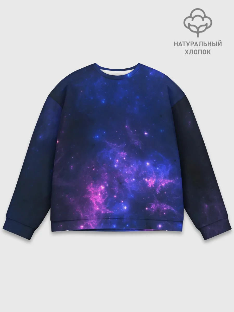 Мужской свитшот базовый / Неоновый космос
