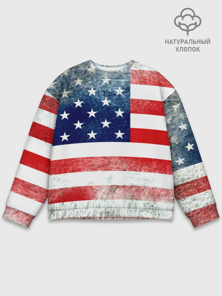 Мужской свитшот базовый / Америка Флаг