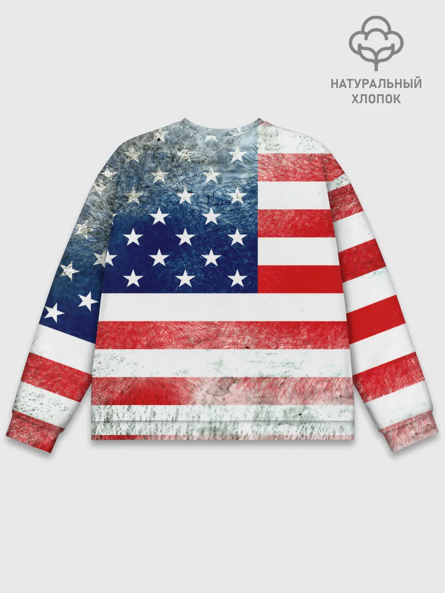 Мужской свитшот базовый / Америка Флаг