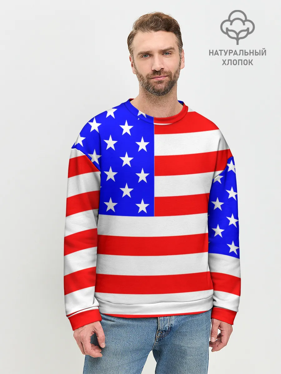 Мужской свитшот базовый / АМЕРИКАНСКИЙ ФЛАГ